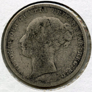 1881 Great Britain Silver Coin Shilling - Queen Victoria - E216