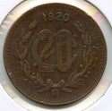 1920 Mexico Coin 20 Centavos - Estados Unidos Mexicanos - CC931