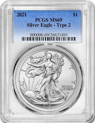 2021 American Silver Eagle Type 2 T2 Coin PCGS MS69 Eagle Landing - JL958