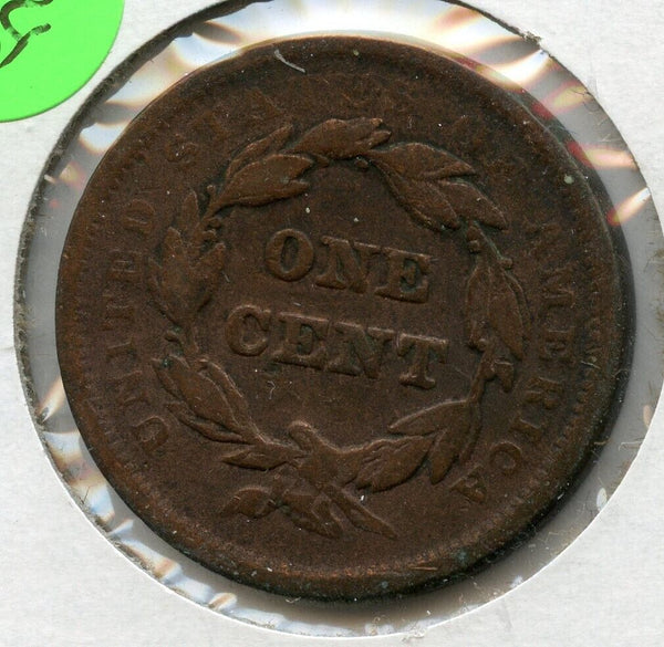 1843 Braided Hair Large Cent US Copper 1c Coin - JP131