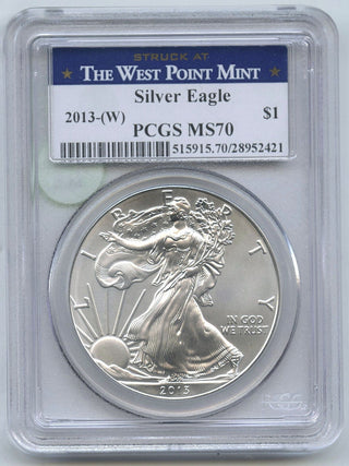 2013-(W) American Eagle 1 oz Silver Dollar PCGS MS70 West Point Mint - E72