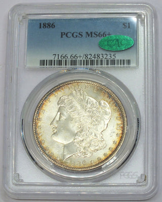 1886 Morgan Silver Dollar PCGS & CAC MS66+ Certified - Toning Toned - B74