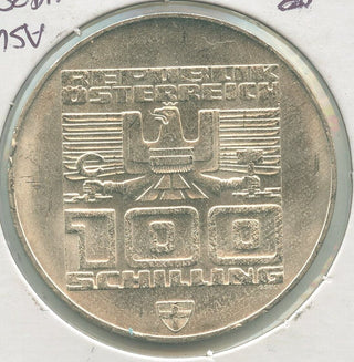 1976 Austria Winter Olympies Innsbruck Silver 100 Schillings-KR490