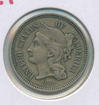 1868 P Three Cent Nickel 3C Philadelphia Mint - ER152