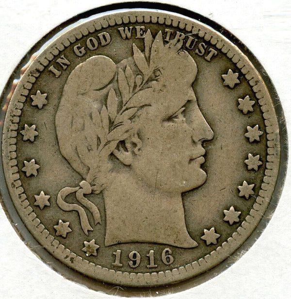 1916-D Barber Silver Quarter - Denver Mint - JL773