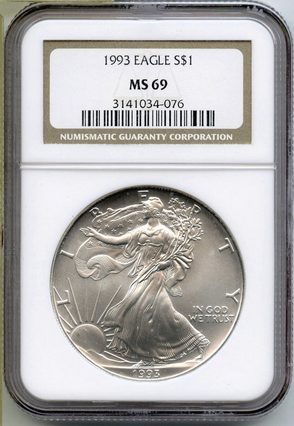 1993 American Eagle 1 oz Silver Dollar NGC MS69 Certified - One Ounce - B307