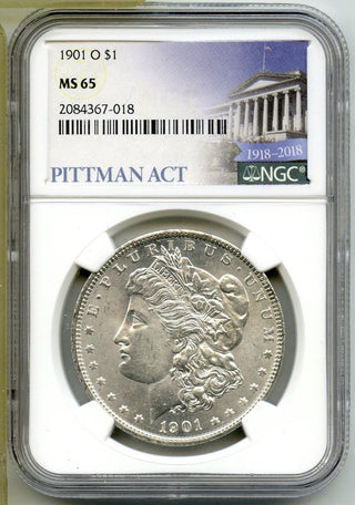 1901-O Morgan Silver Dollar NGC MS65 Pittman Act Label - New Orleans Mint - G577