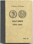 Half Cent Pennies 1793 - 1857 Library of Coins Vol. 36 Penny Set Folder - A781
