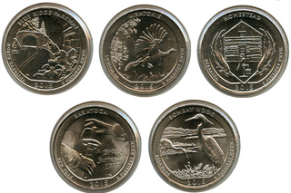 2015-D National Park Quarter Set - ATB America the Beautiful 5-Coin lot - Denver