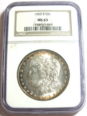 1902-S Morgan Silver Dollar NGC MS63 Certified San Francisco Toning Toned BX892