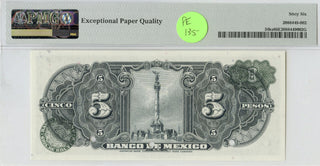 1949 Mexico Banco De Mexico 5 Pesos Specimen Banknote Currency Note P 34ks DN180
