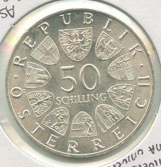 1965 Austria 600th Anniversary Vienna University Silver 50 Schillings-KR522