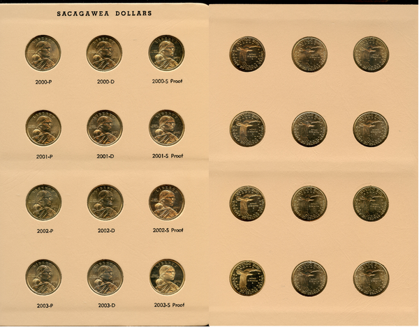 Sacagawea Dollars including Proof 2000-2015 Dansco Album 48 Coin Set $1 - JN720
