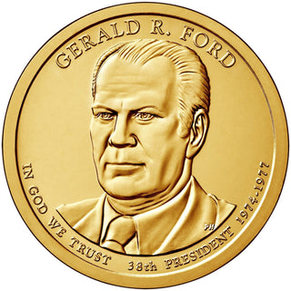 2016-D Gerald R. Ford Presidential Dollar US Golden $1 Coin - Denver Mint
