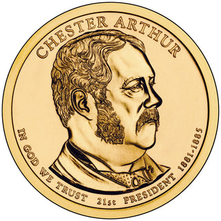 2012-D Chester A Arthur Presidential Dollar $1 US Golden Coin Denver Mint PRD21