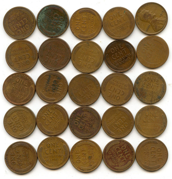 Coin Roll 1918-P Lincoln Wheat Cent Penny - Pennies lot set - CA88
