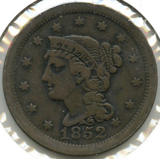 1852 Braided Hair Large Cent Penny  -DM231