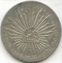 1887 Mo Mexico Silver 8 Reale Coin 