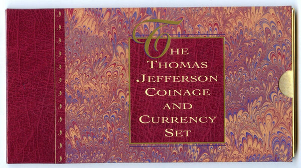 1993 Thomas Jefferson Coinage & Currency Set Uncirculated Dollar $2 Note - JM588