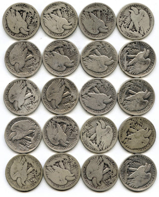 1917 Walking Liberty Half Dollars 20-Coin Roll - Philadelphia Mint - E142