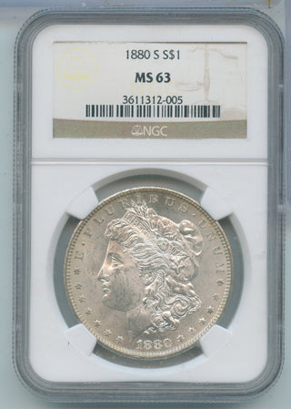 1880-S Silver Morgan Dollar $1 NGC MS63 San Francisco Mint - KR631