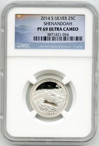 2014-S Shenandoah Proof Silver Quarter NGC PF 69 Ultra Cameo  -DN618