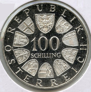 1975 Austria Johann Strauss Proof Coin 100 Schillings Osterreich - G339