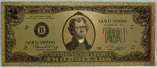 1976 $2 Federal Reserve Bicentennial Novelty 24K Gold Foil Plated Note 6