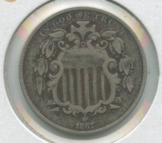 1867-P Shield Nickel 5C Philadelphia Mint - No Rays - ER595