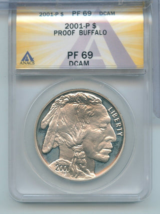2001-P Proof Silver Commemorative Buffalo $1 ANACS PF 69 Philadelphia Mint-ER754