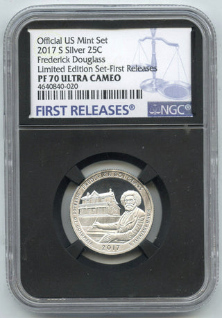 2017-S Frederick Douglass Silver Quarter NGC PF70 Ultra Cameo First Release E515