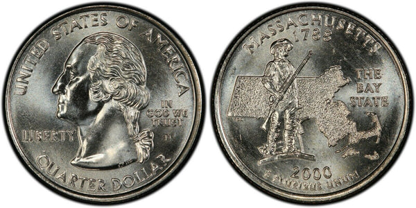 2000-D Massachusetts Statehood Quarter 25C Uncirculated Coin Denver mint 012