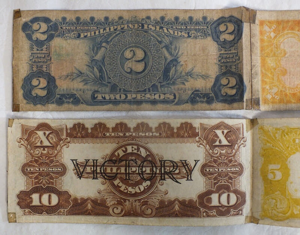 WWII Short Snorter 6 Notes Phillippines Victory Series 66 1929 1936  LH047