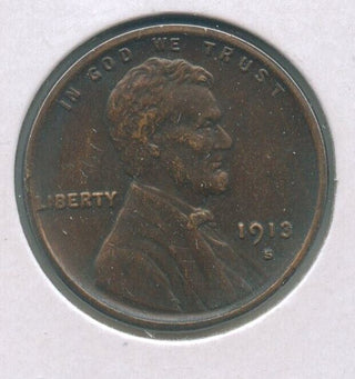 1913-S Lincoln Wheat Cent 1C San Francisco Mint - ER945