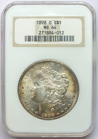 1898-O Morgan Silver Dollar NGC MS64 Certified - Toning Toned New Orleans - C184