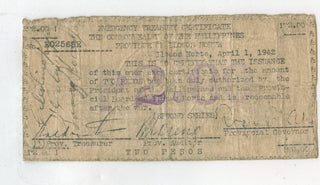 1942 Philippines Ilocos Norte 2 Pesos WWII Emergency Currency Note - KR719