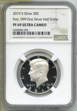 2019-S First Kennedy 999 Fine Silver Half Dollar NGC PF69 Ultra Cameo - G610