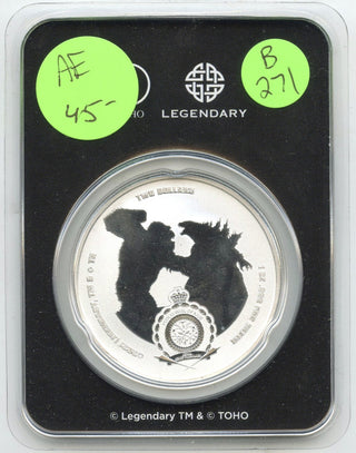 2021 Godzilla Kong Guardian 999 Silver 1 oz $2 Coin Niue TEP Colorized - B271
