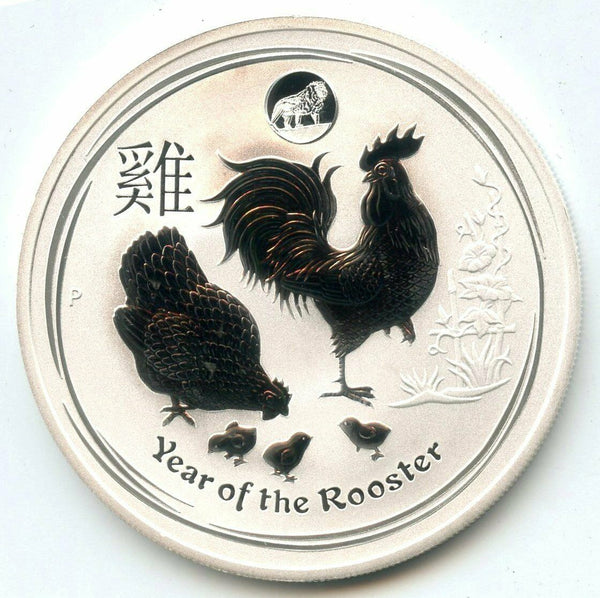 2017 Australia Lunar Year of Rooster 9999 Silver 1 oz Coin $1 Lion Privy - BX410