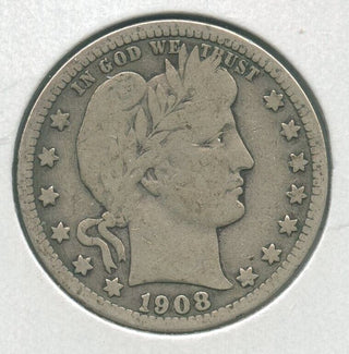 1908-O Silver Barber Quarter 25c New Orleans Mint - KR160