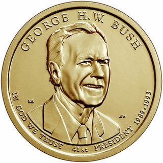 2020-P George HW Bush Presidential Dollar US Golden $1 Coin - Philadelphia Mint