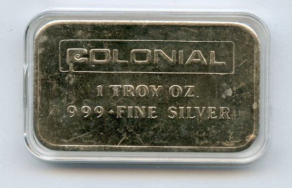 Colonial Engelhard 1 Troy Oz .999 Fine Silver Bar Vintage Rare Bullion - JP334