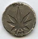 High Life Weed Marijuana 2 Troy Oz .999 Silver Poured Silver Bar MK BarZ - JN497