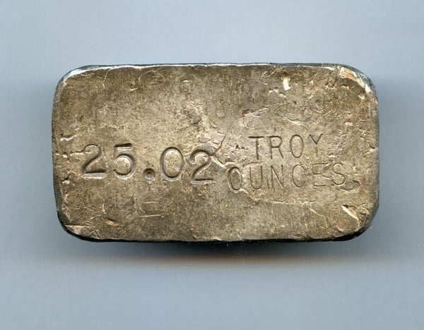 Bear Paw Mining Co 25 Troy Oz 999 Fine Silver Bar Ingot Vintage Poured - JP158
