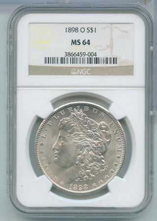 1898-O Silver Morgan Dollar $1 NGC MS64 New Orleans Mint - KR669