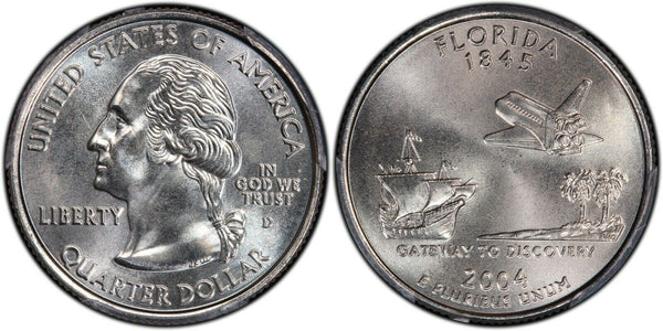 2004-D Florida Statehood Quarter 25C Uncirculated Coin Denver mint 054