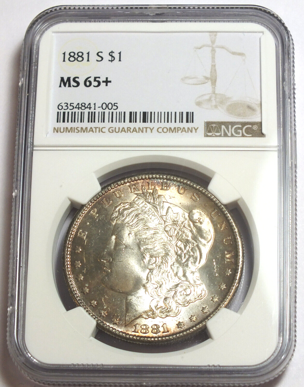 1881-S Morgan Silver Dollar NGC MS65+ Certified - San Francisco Mint - CC249