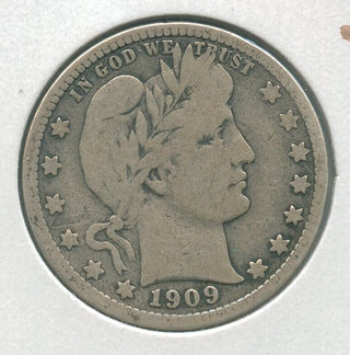 1909-D Silver Barber Quarter 25c Denver Mint - KR165