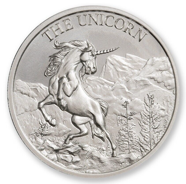 The Unicorn 1 Troy Oz 999 Silver Round Medal Cryptozoology Horse - JN766