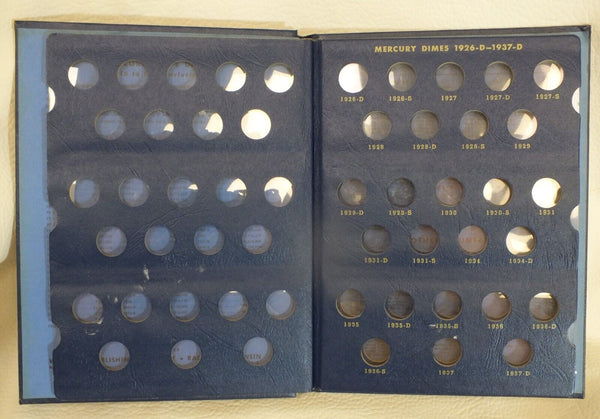 Whitman Used Coin Album Mercury Dimes 10C 3 pages 9413 All Slides LH119